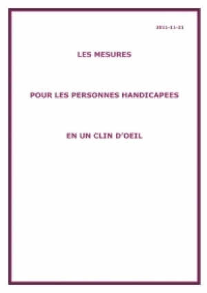 Les mesures pour les personnes handicapées en un clin d&#039;oeil