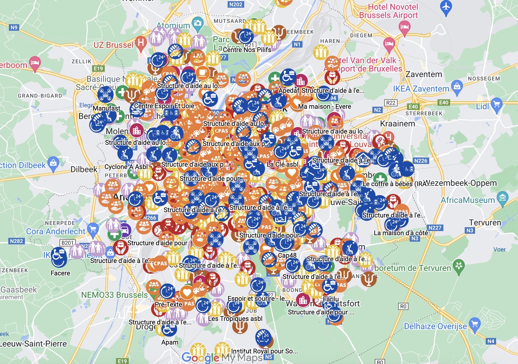 carte reseau social bruxellois